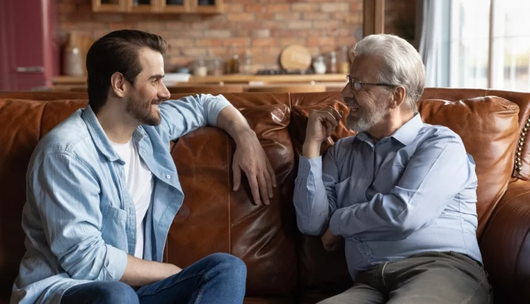 men having a conversation