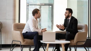 people having a conversation