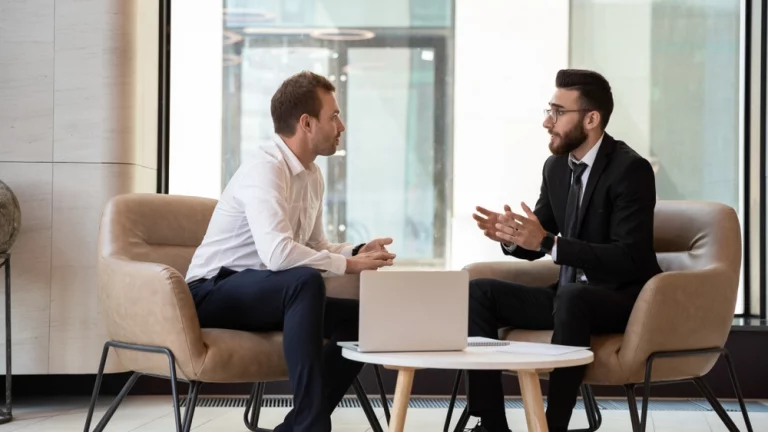 people having a conversation