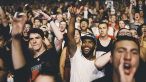 sports fans in the stadium