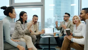 people having a conversation