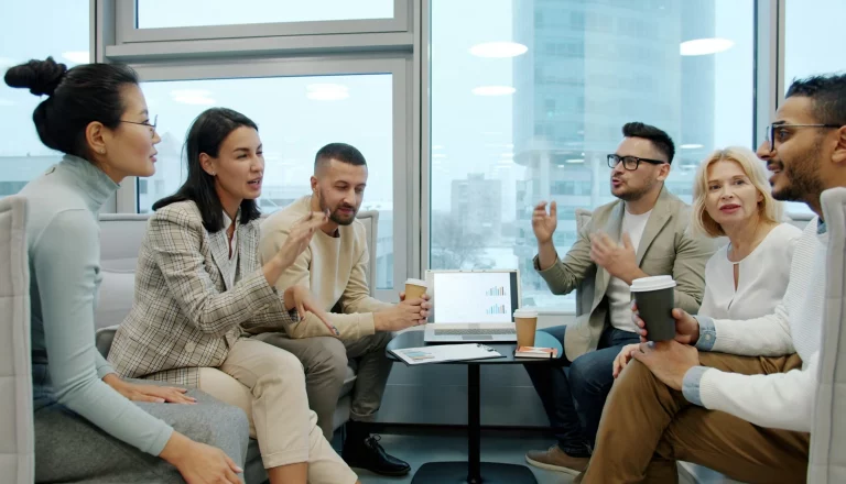 people having a conversation